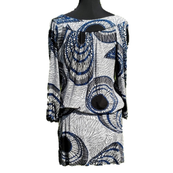 BCBGMaxAzria Geometric Print Jersey Knit Dress Size M - Picture 9 of 12